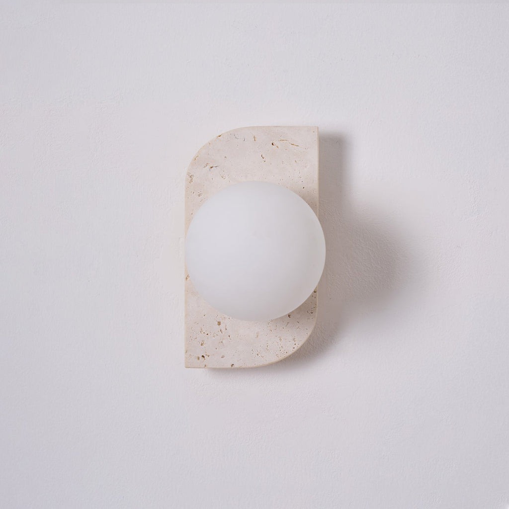 Alsilis Wall Light Minimalist in Travertine - Kingsley Beaumont