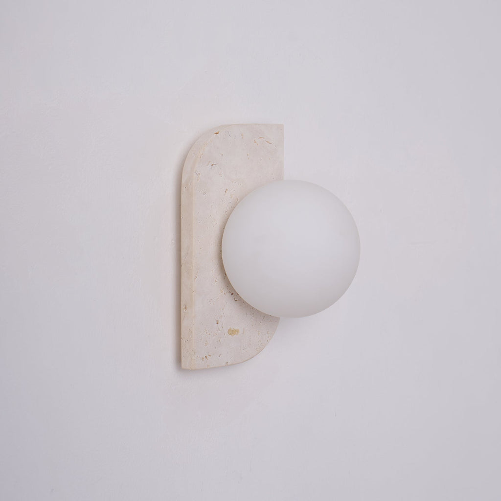 Alsilis Wall Light Minimalist in Travertine - Kingsley Beaumont