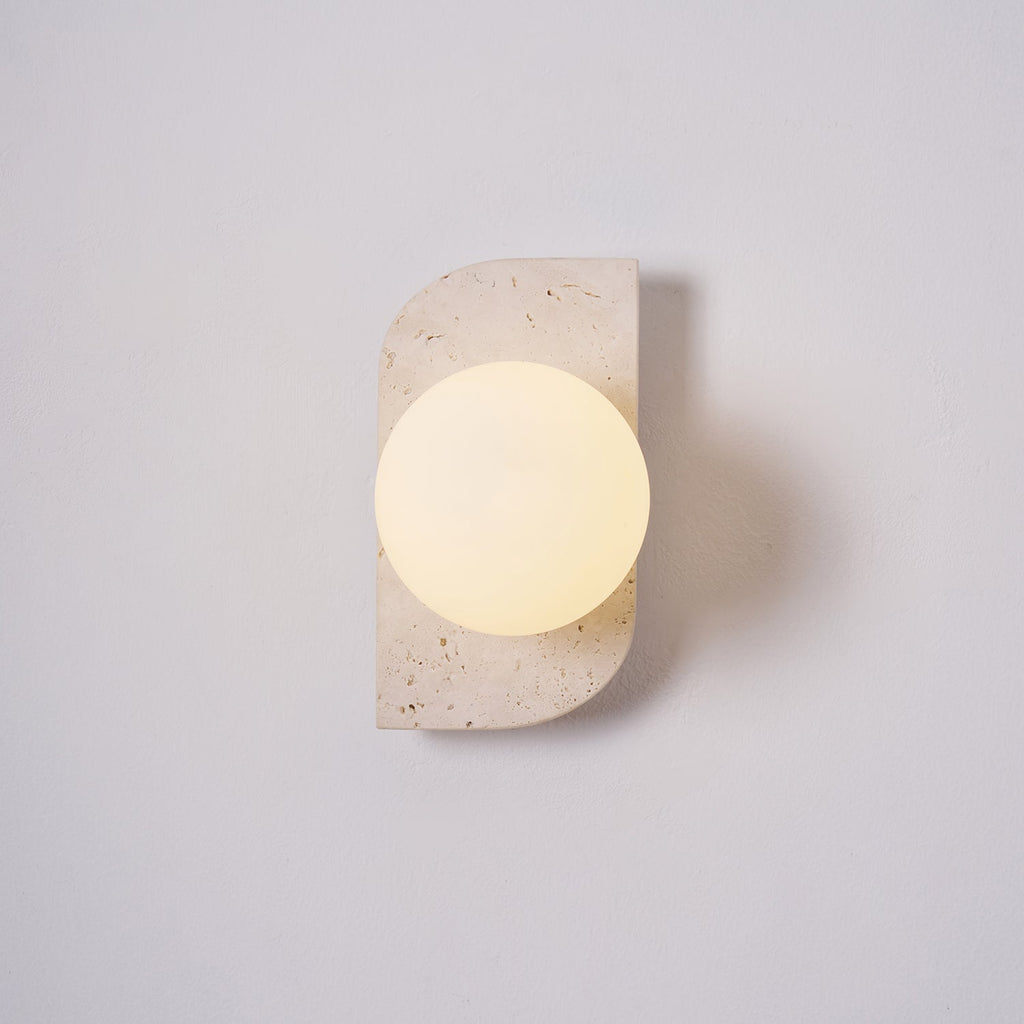 Alsilis Wall Light Minimalist in Travertine - Kingsley Beaumont