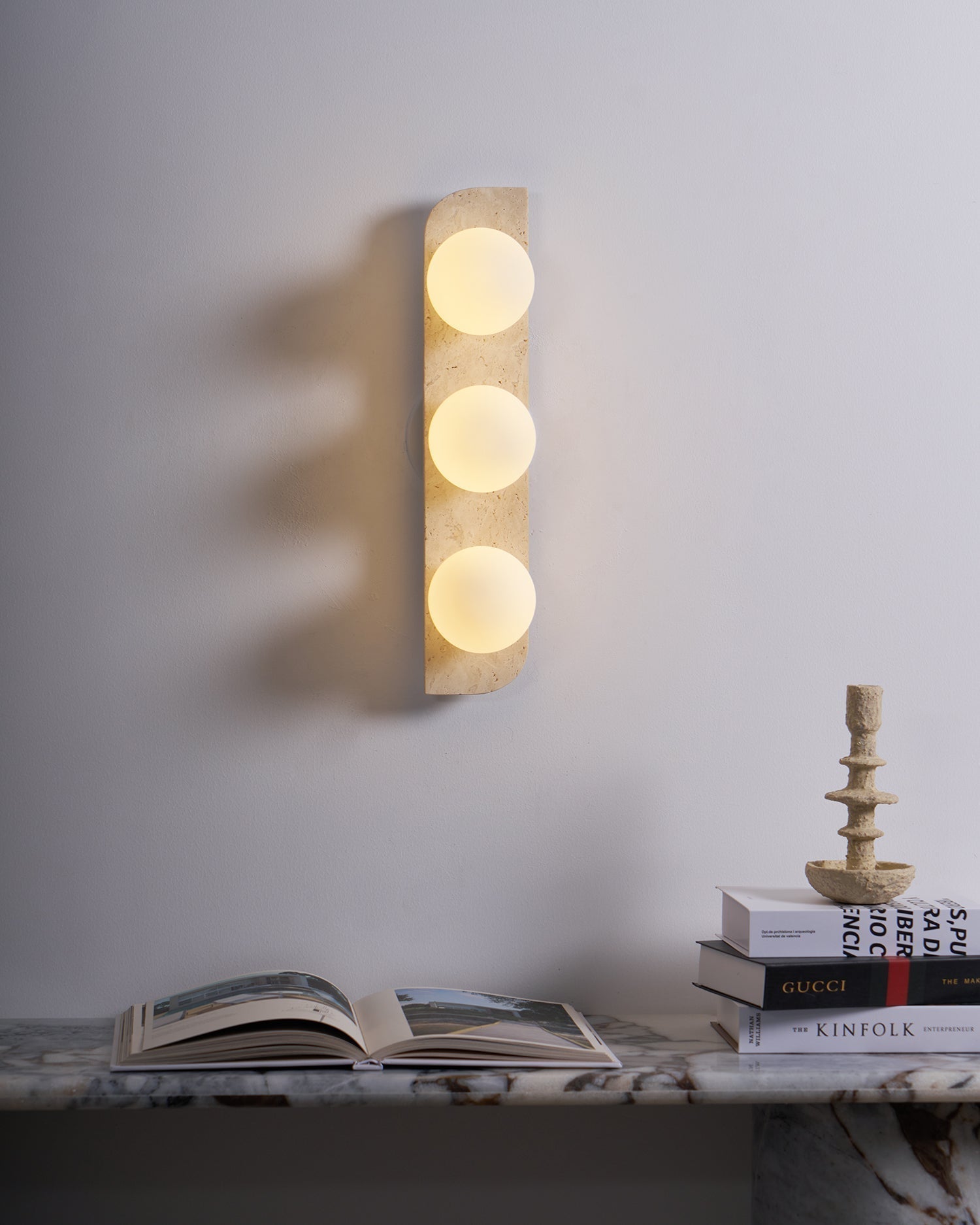 Alsilis Wall Light Minimalist in Travertine - Kingsley Beaumont
