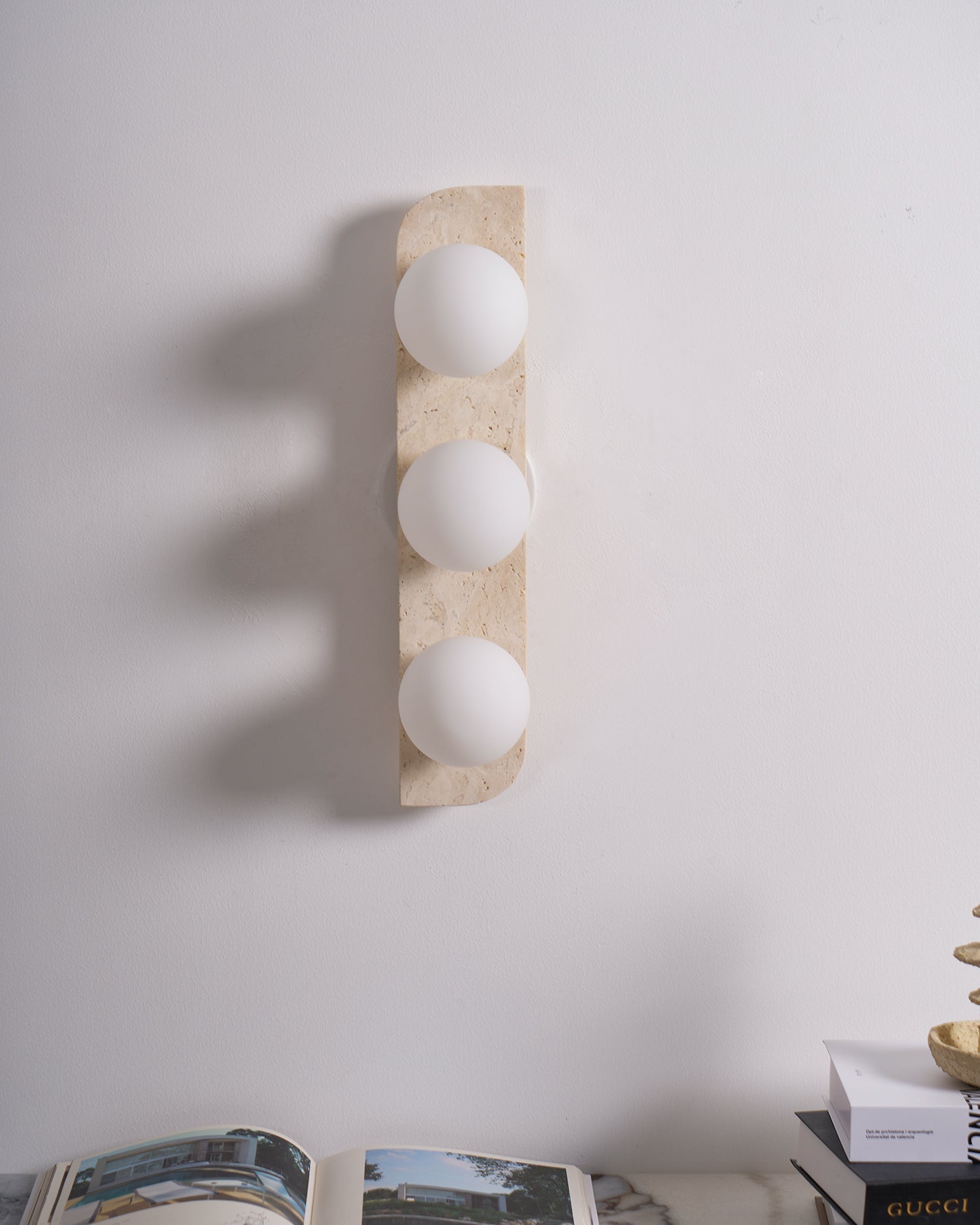 Alsilis Wall Light Minimalist in Travertine - Kingsley Beaumont