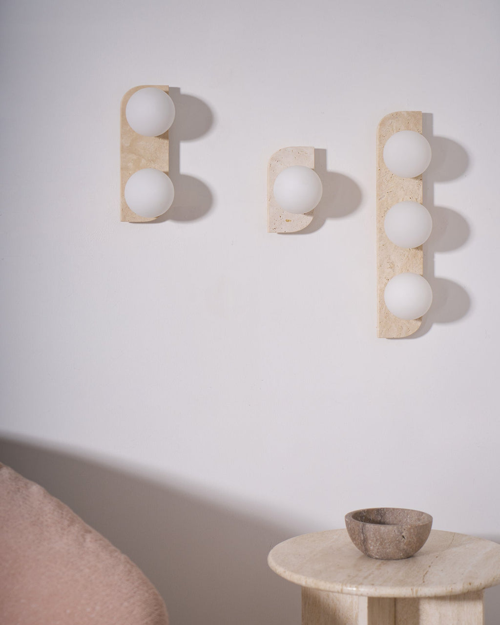 Alsilis Wall Light Minimalist in Travertine - Kingsley Beaumont