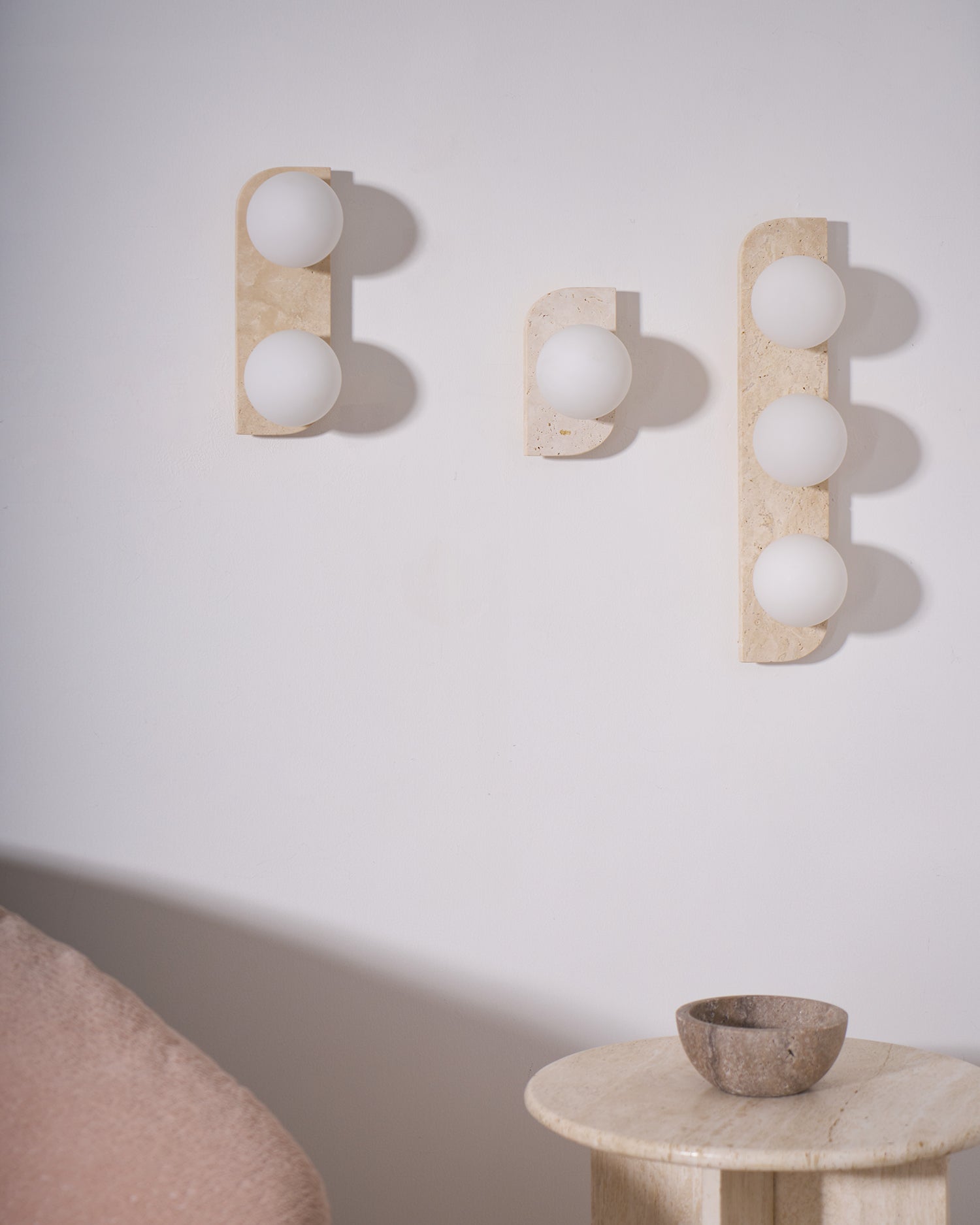 Alsilis Wall Light Minimalist in Travertine - Kingsley Beaumont