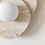 Neptune Wall Light  Travertine Layered  Wabi-sabi Aesthetics