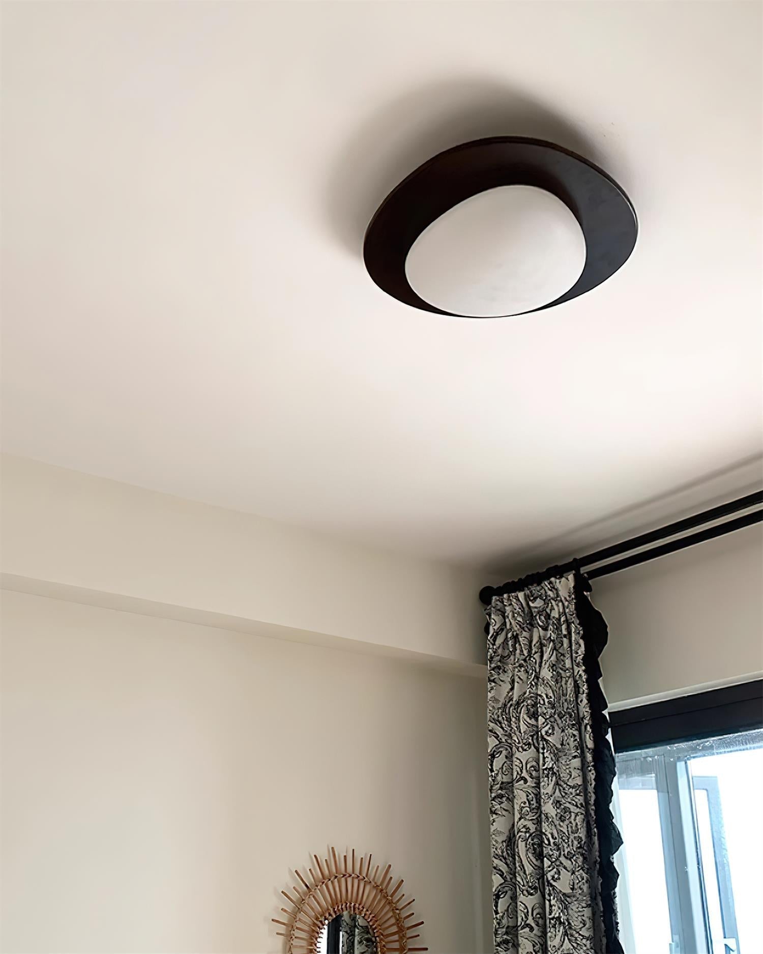 Ceiling Light Wood and Oval Shade Minimalist Natural