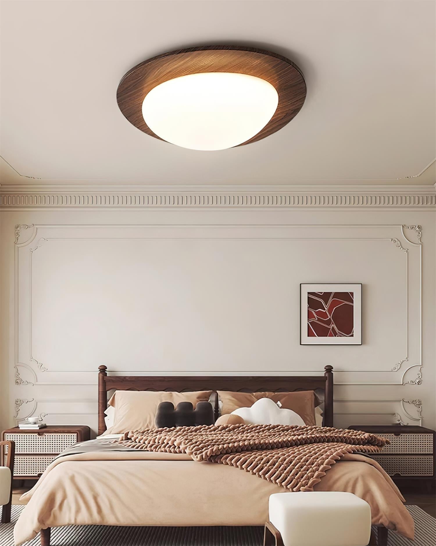Ceiling Light Wood and Oval Shade Minimalist Natural