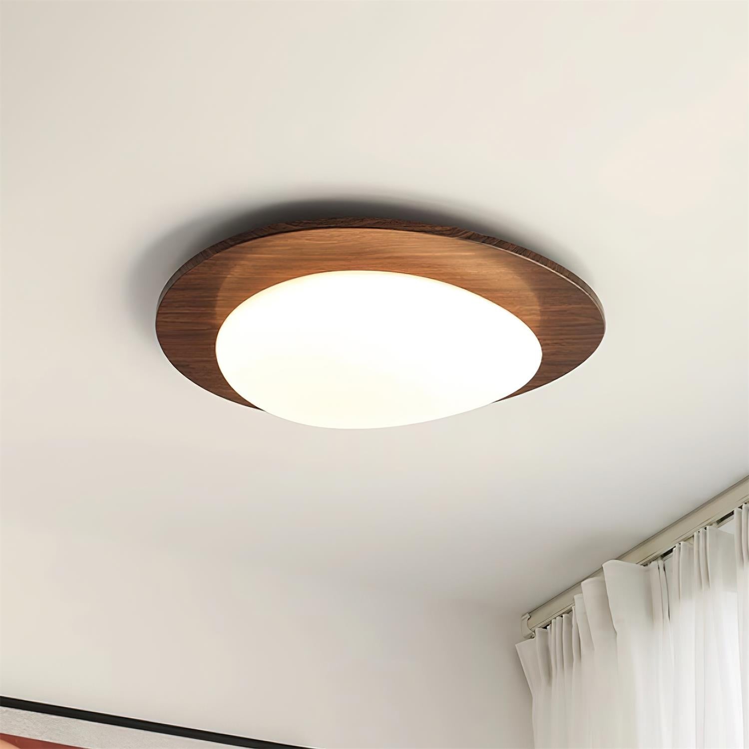 Ceiling Light Wood and Oval Shade Minimalist Natural