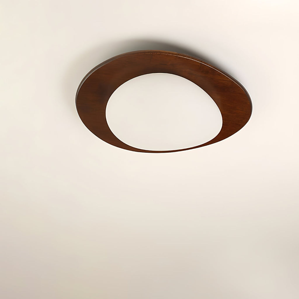 Ceiling Light Wood and Oval Shade Minimalist Natural