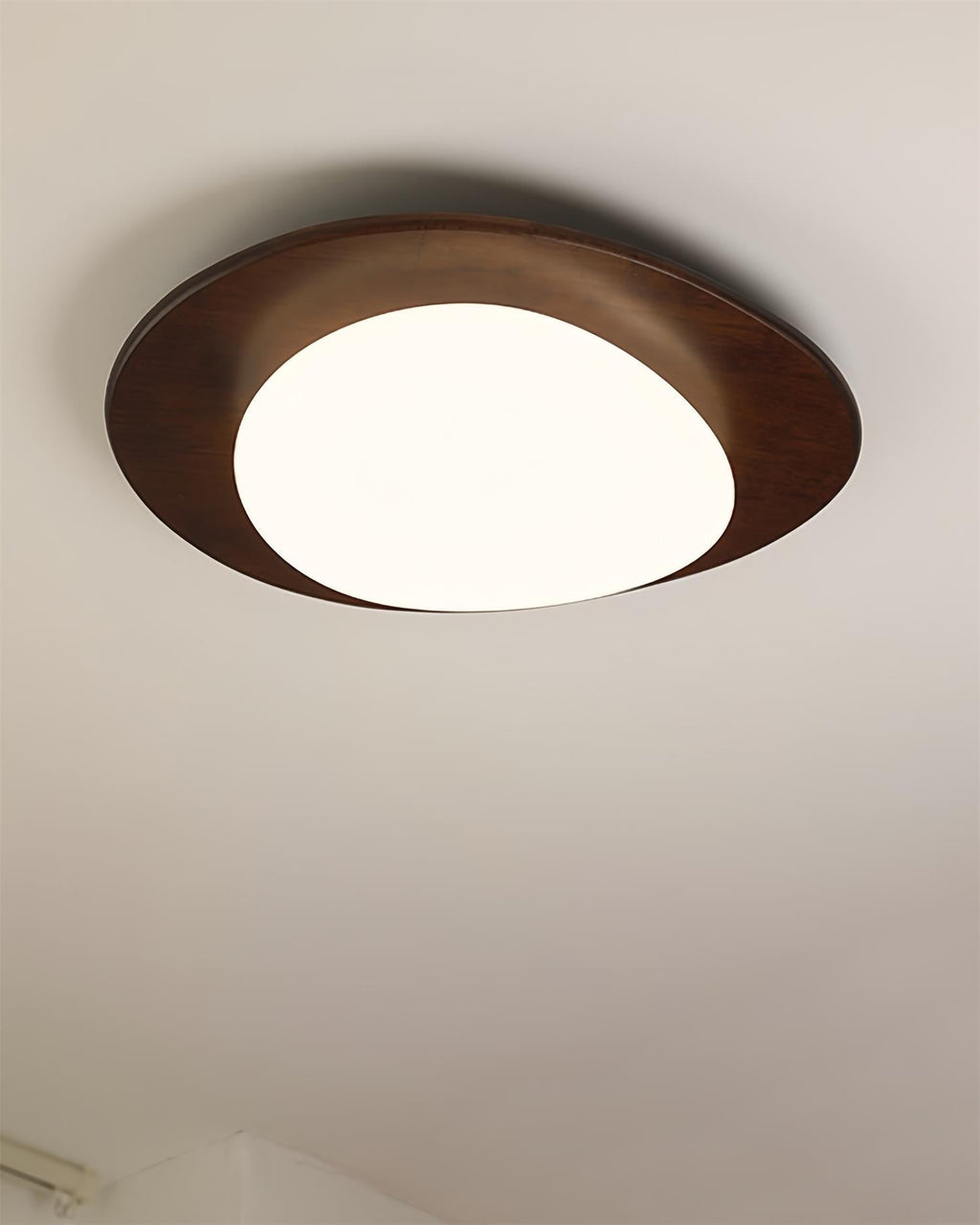 Ceiling Light Wood and Oval Shade Minimalist Natural