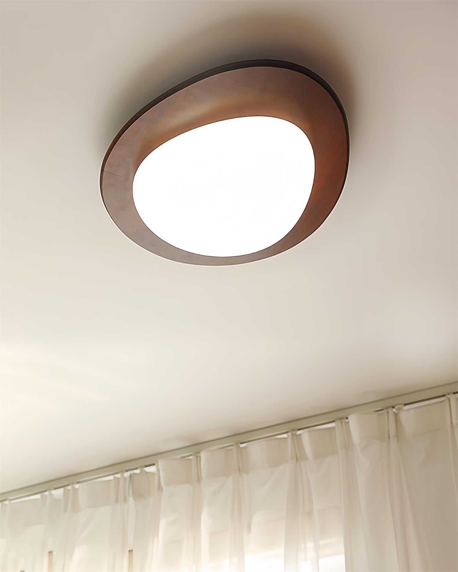 Ceiling Light Wood and Oval Shade Minimalist Natural