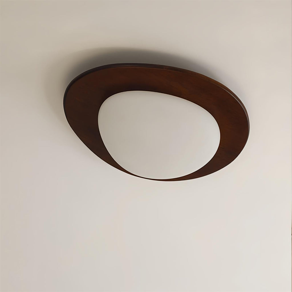 Ceiling Light Wood and Oval Shade Minimalist Natural