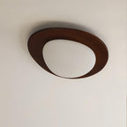 Ceiling Light Wood and Oval Shade Minimalist Natural