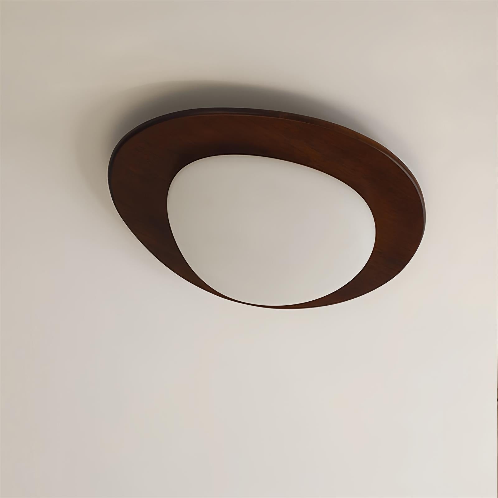 Ceiling Light Wood and Oval Shade Minimalist Natural