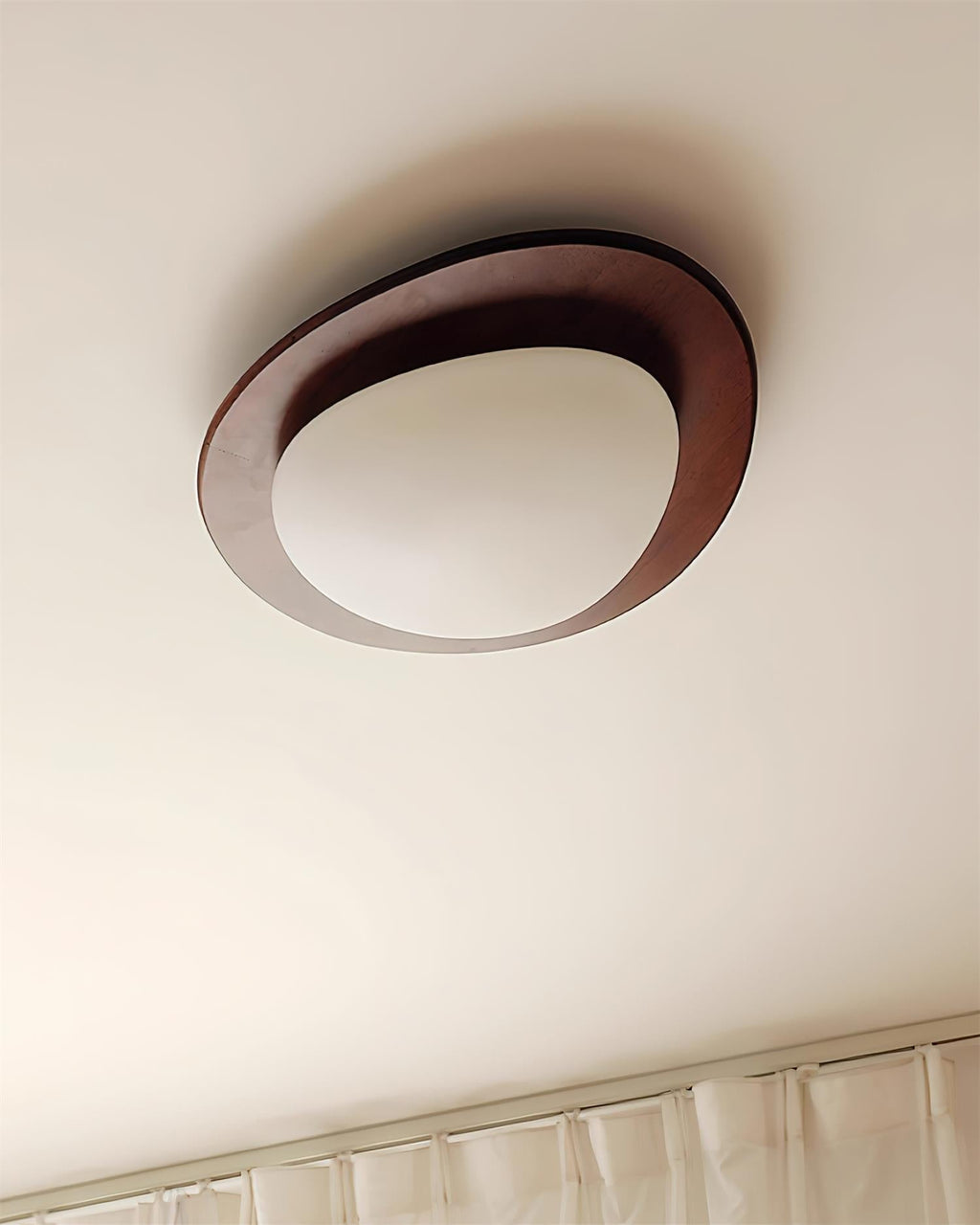 Ceiling Light Wood and Oval Shade Minimalist Natural