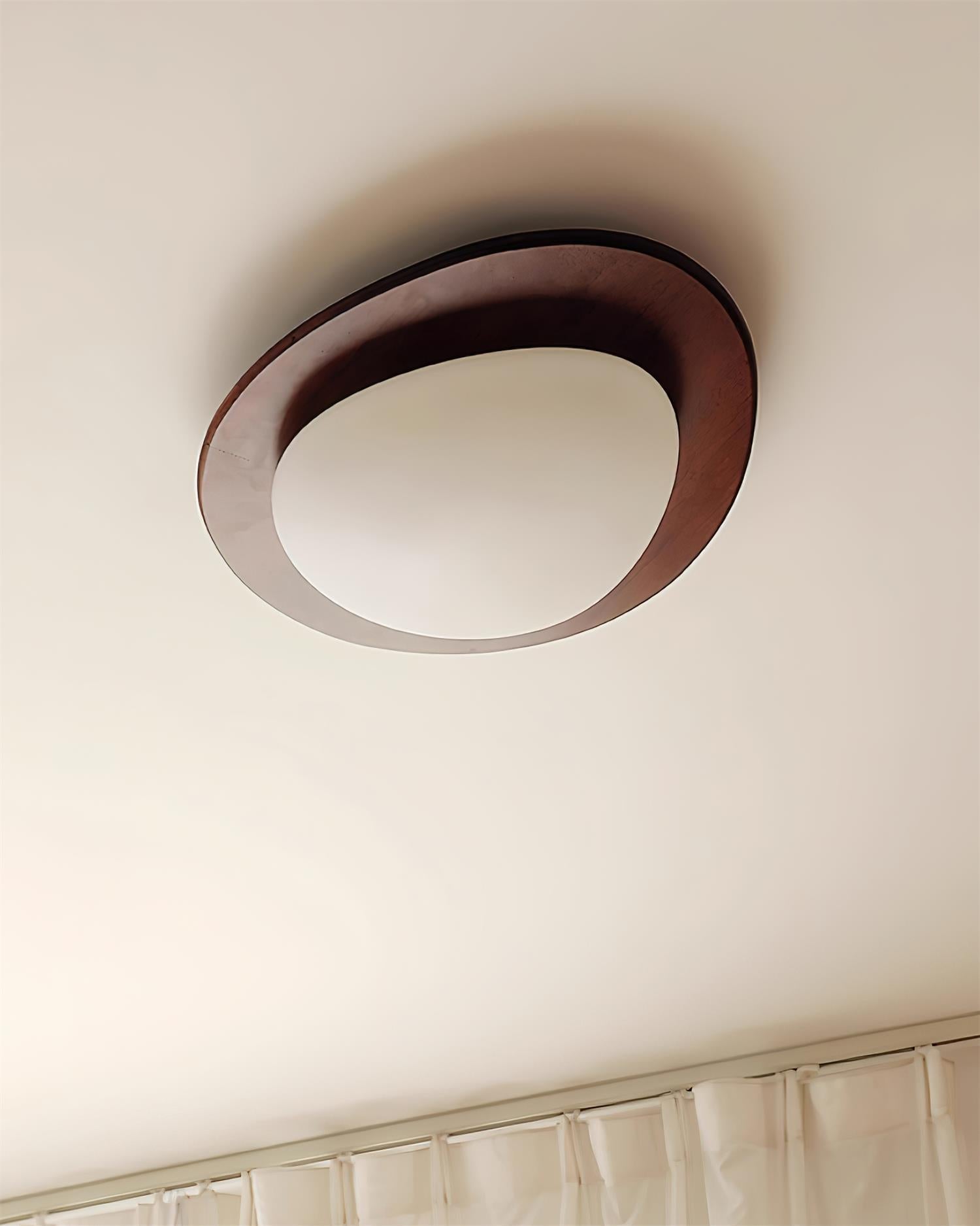 Ceiling Light Wood and Oval Shade Minimalist Natural