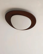 Ceiling Light Wood and Oval Shade Minimalist Natural