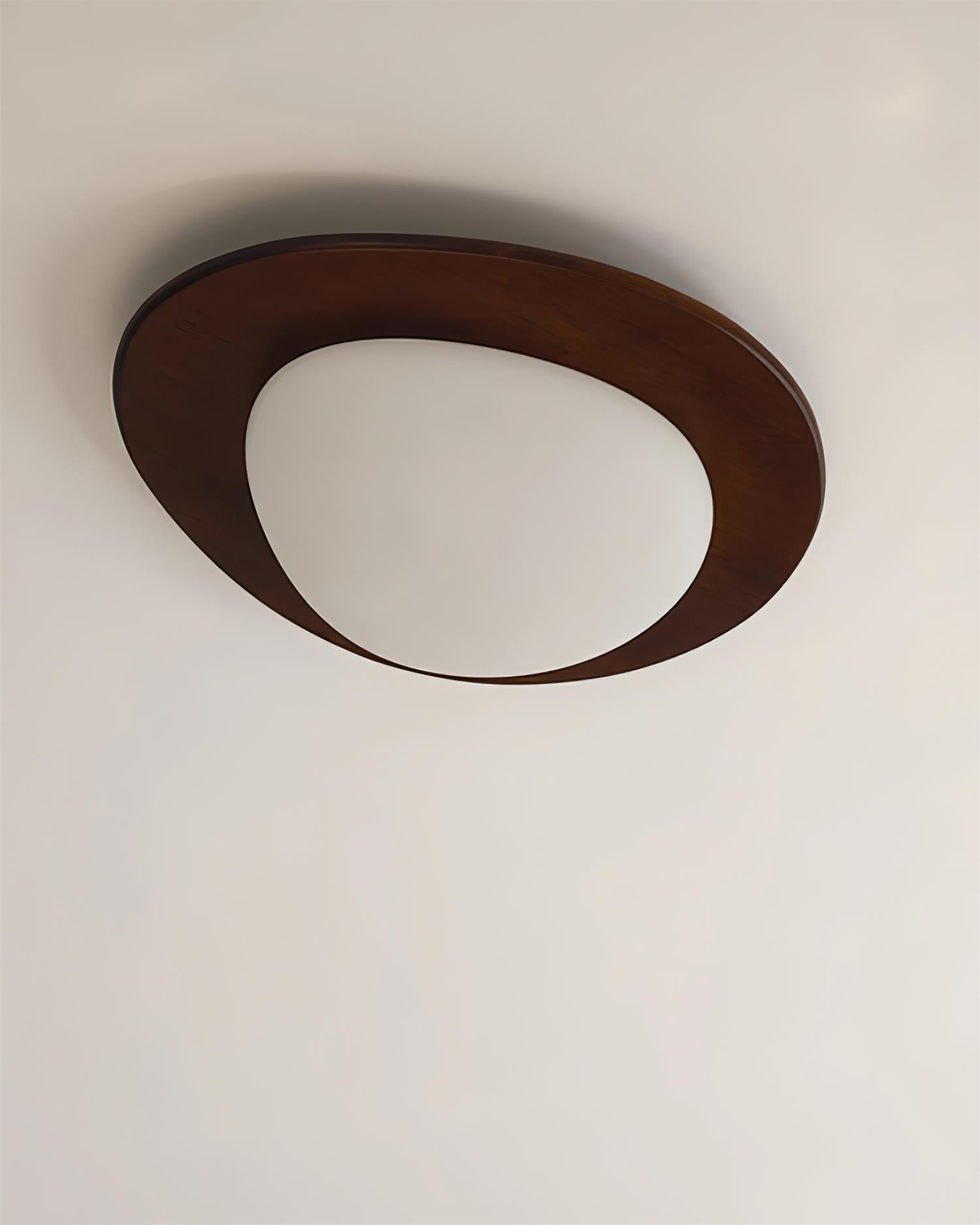 Ceiling Light Wood and Oval Shade Minimalist Natural