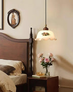 Belvia Vintage Floral Glass Pendant Light