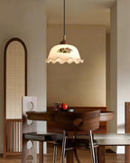 Belvia Vintage Floral Glass Pendant Light