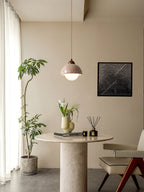 Orzora Dome-Shaped Travertine Pendant Light