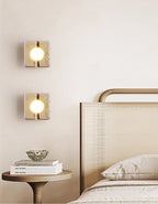 Olvenan Square Travertine Wall Light
