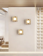 Olvenan Square Travertine Wall Light