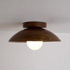 Orvian Wooden Flush Mount Ceiling Light with Round Globe