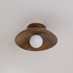 Orvian Wooden Flush Mount Ceiling Light with Round Globe