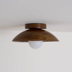 Orvian Wooden Flush Mount Ceiling Light with Round Globe