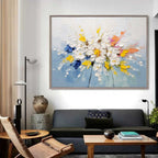 Tactile Impasto Floral Oil Painting Blooms Framed