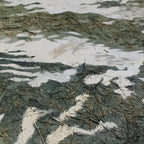 Textured Abstract Green & White Wave Oil Painting
