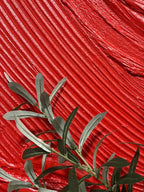 Vibrant Red Wave Texture Oil Painting