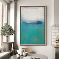 Turquoise Seascape Abstract Painting Vertical