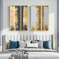 Luxury Gold Foil Abstract Diptych Oil Painting