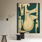 Teal and Neutral Textured Geometric Wall Art