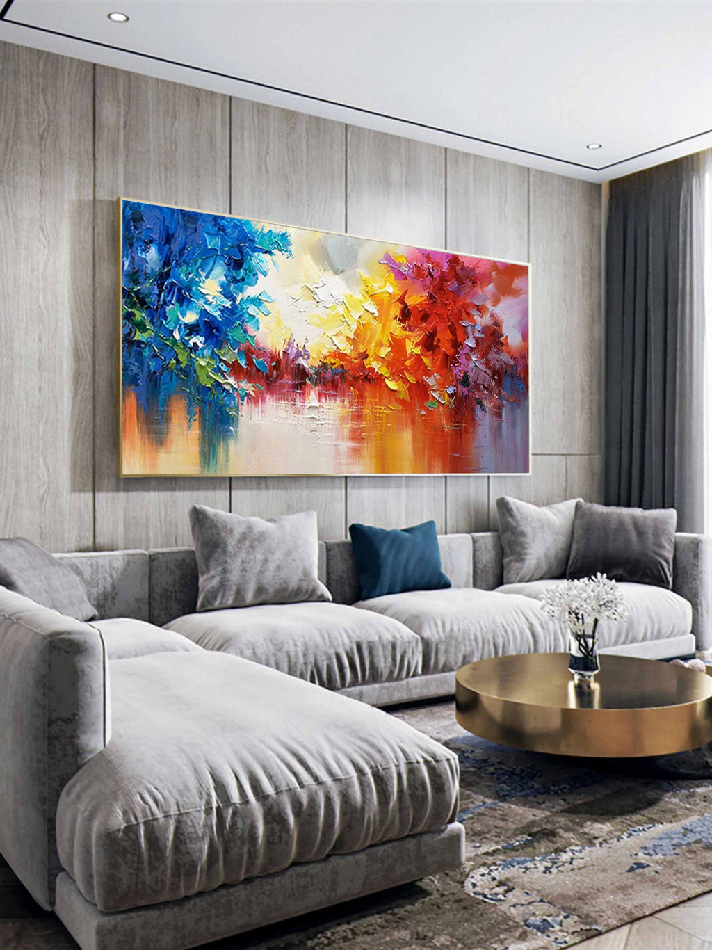 Vibrant Colorful Impasto Landscape Oil Painting