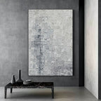 Silver Gray Textured Grid Wall Art