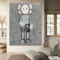 Kaws Companion with Pink Doll Pop Art Painting