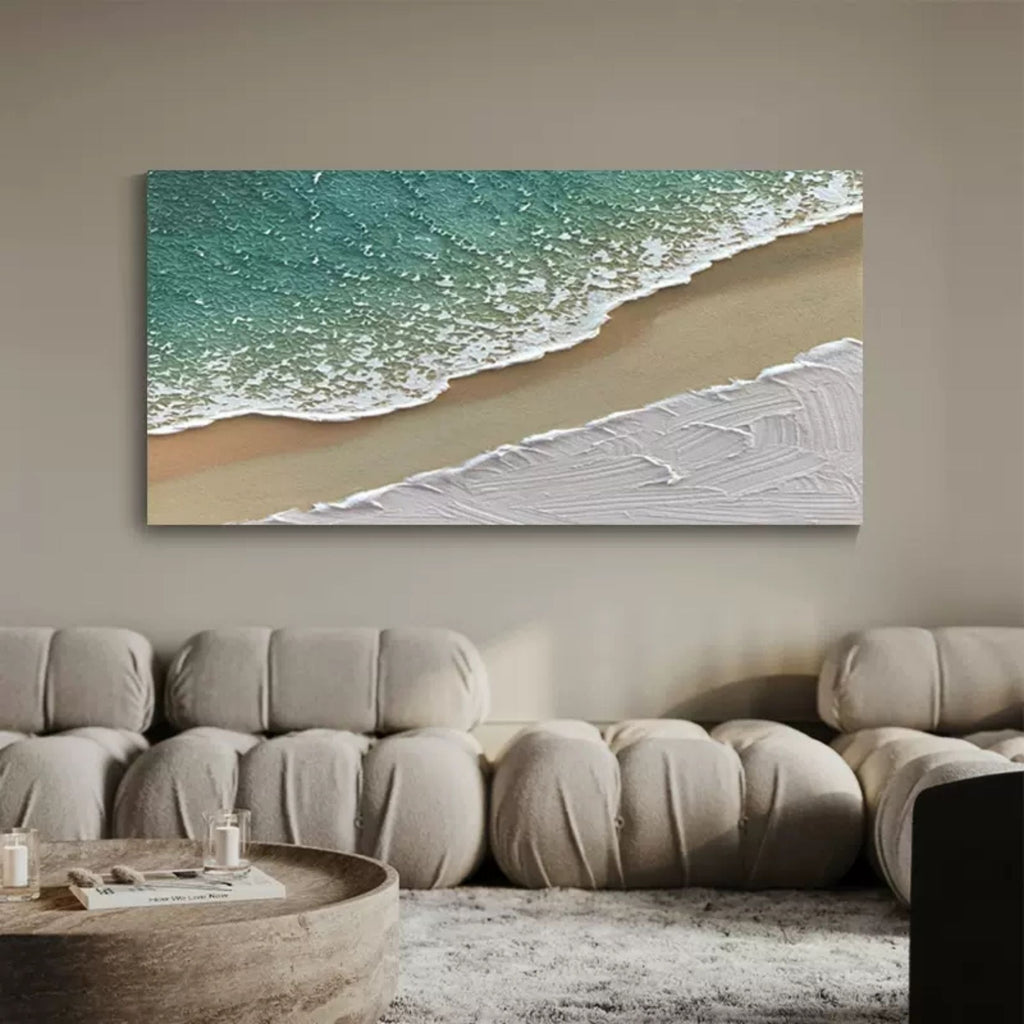 Plaster Tactile Coastal Wave Sand Textured Wall Art