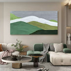 Plaster Art Layered Green White Landscape Textured
