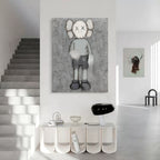 Kaws Companion with Pink Doll Pop Art Painting