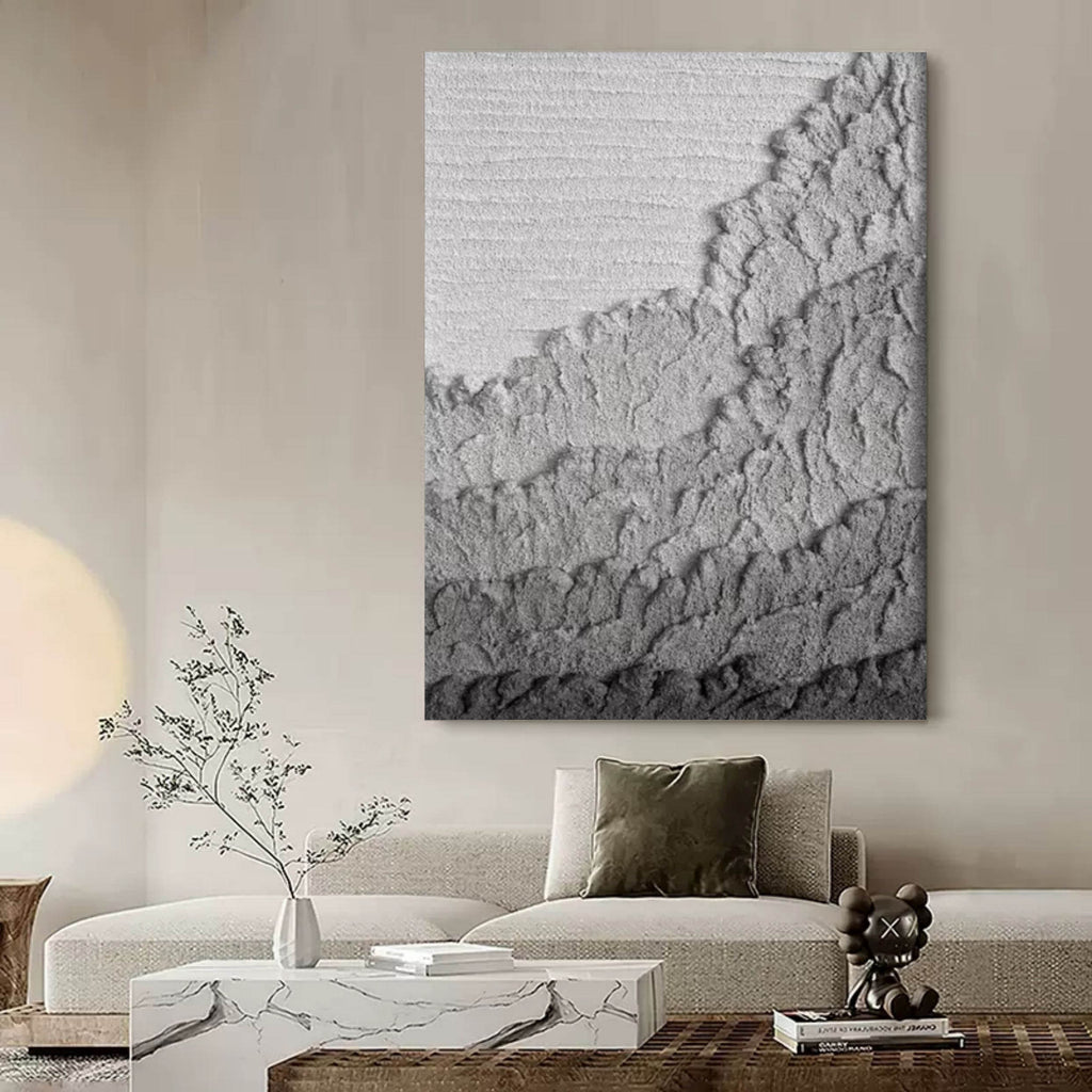 Gray Mountain Texture Wall Art Minimalist