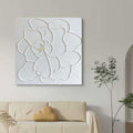Plaster Art Texture White Textured Flower Painting