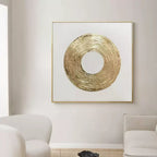 Gold Textured Ring Minimalist Abstract Oil Painting