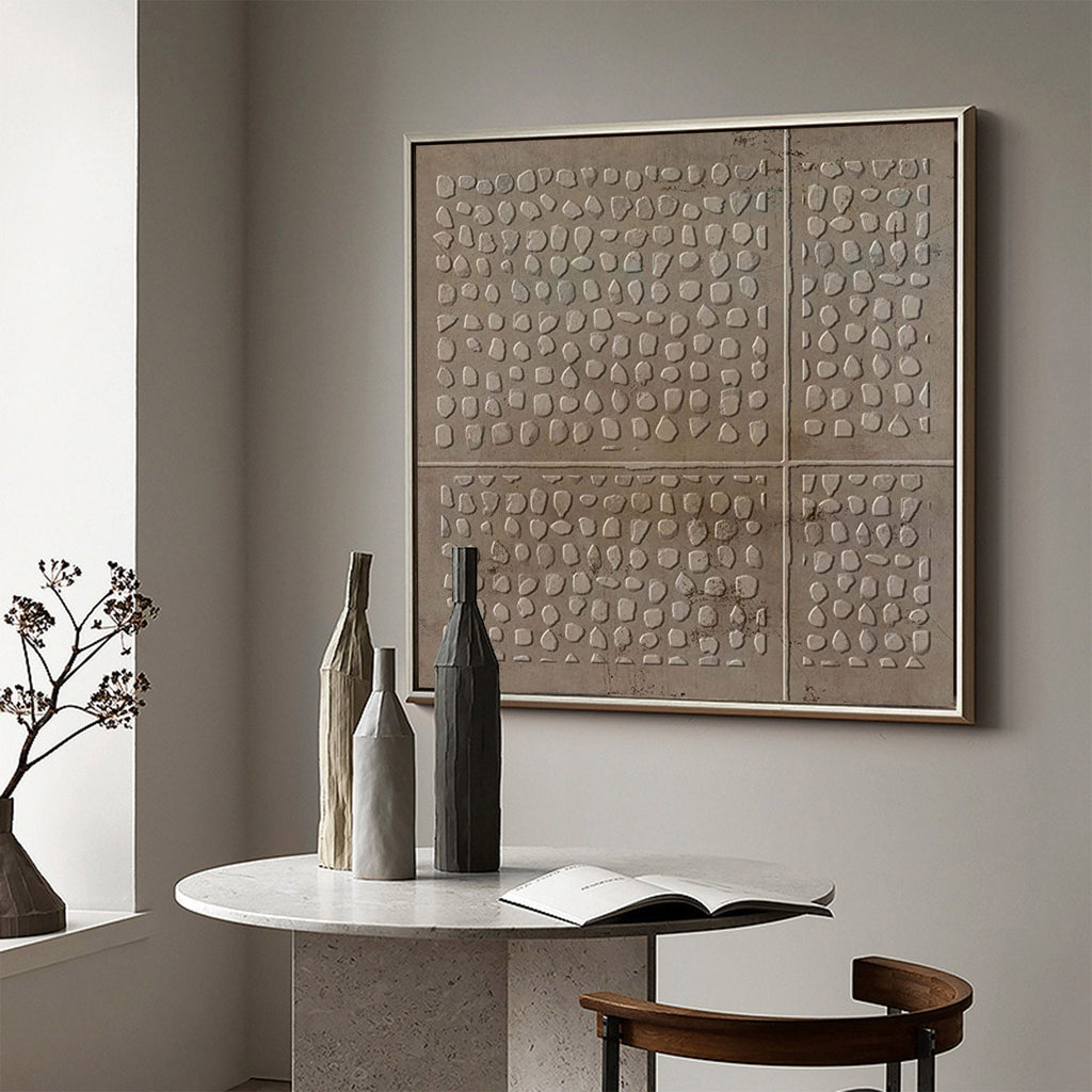Minimalist Textured Relief Art Neutral