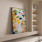 Textured Floral Impasto Painting Vibrant Pastels