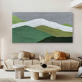 Plaster Art Layered Green White Landscape Textured