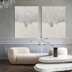 Silver White Gradient Textured 2 Piece Wall Art Set