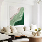 Textured Green Landscape Oil Painting 3D Wave