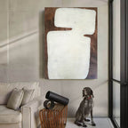 Minimalist White Abstract Oil Painting
